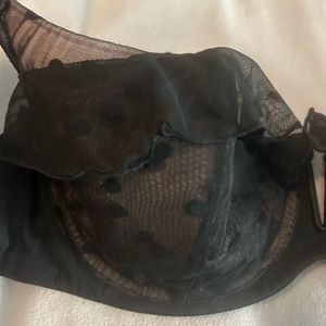 Cacique black polka dot underwire 40D bra